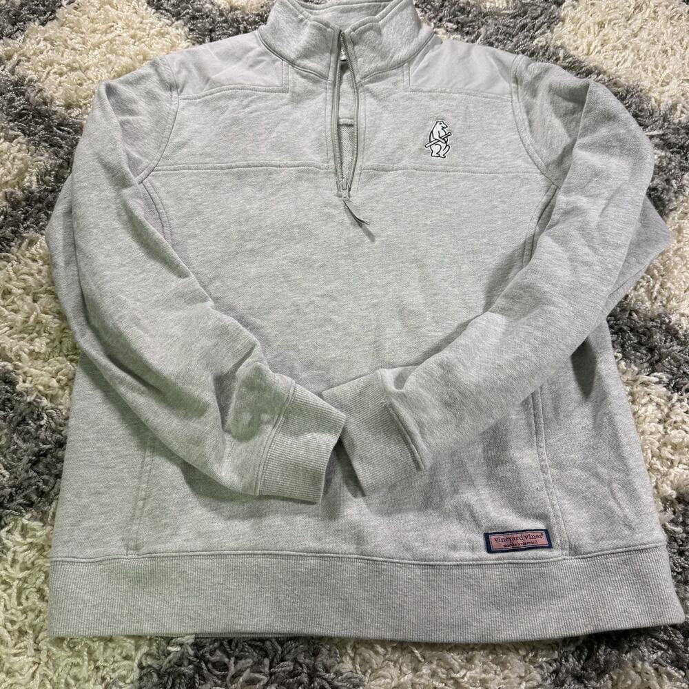 Vineyard Vines Chicago Cubs Sweatshirt Sz M Gray 1/4 Zip Pullover MLB